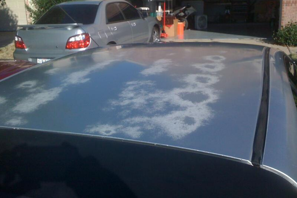 Car roof missing paint aka auto patterned baldness